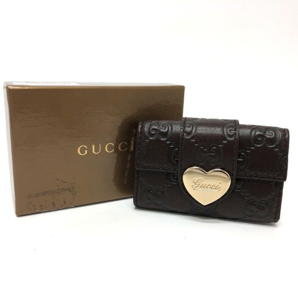 GUCCI GG Heart plate 6-Ring Key Case Leather Brown/GoldHardware - Picture 12 of 12